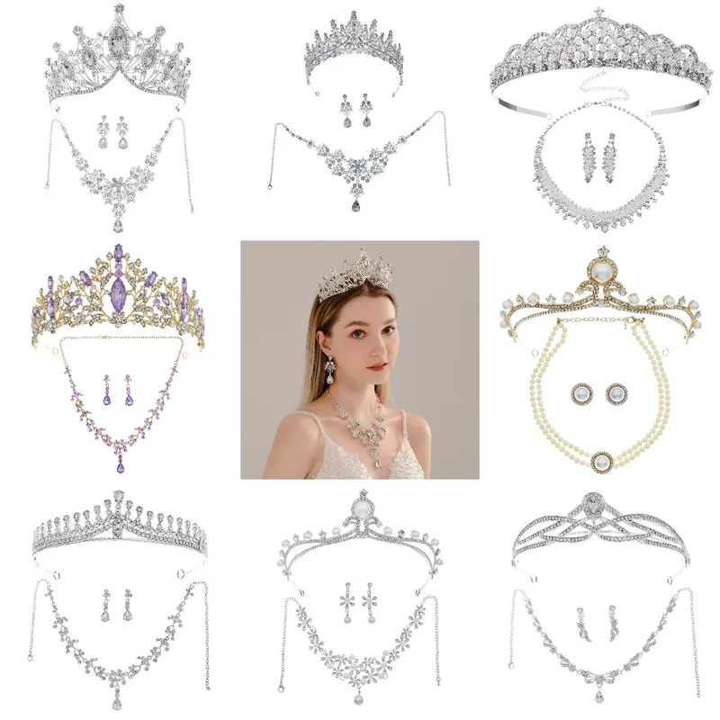 Ювелирное изделие для невесты, металлический аксессуар, золотая водная поверхность, ожерелье и серьги, набор, стиль высокого качества, свадебные аксессуары, набор из 3 предметов