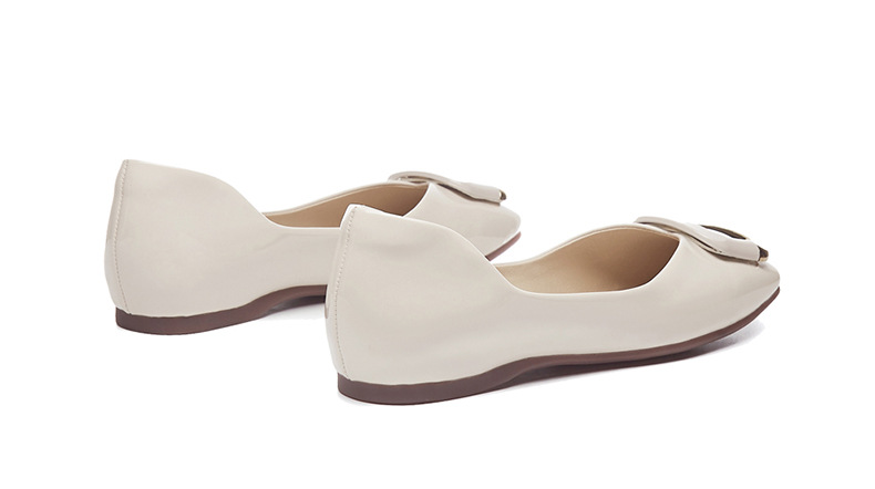 Giày bệt nữ mũi tròn đế bằng phong cách ballet flat – giày da thời trang mùa hè 2025 — Đen 4624101005, Đỏ 4623101054, Đỏ4624101005, Màu be 4623101054 chi tiết 12