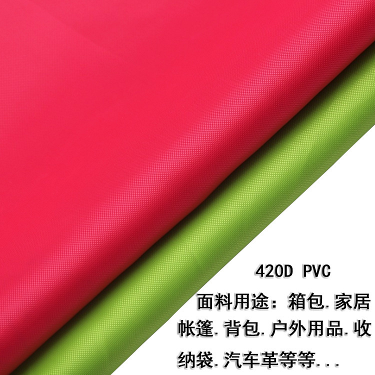 Factory stock 420D Oxford fabric for bags and luggage, waterproof polyester tent fabric with 600D PVC coating, wear-resistant material Factory stock 420D Oxford fabric for bags and luggage, waterproof polyester tent fabric with 600D PVC coating, wear-resistant material