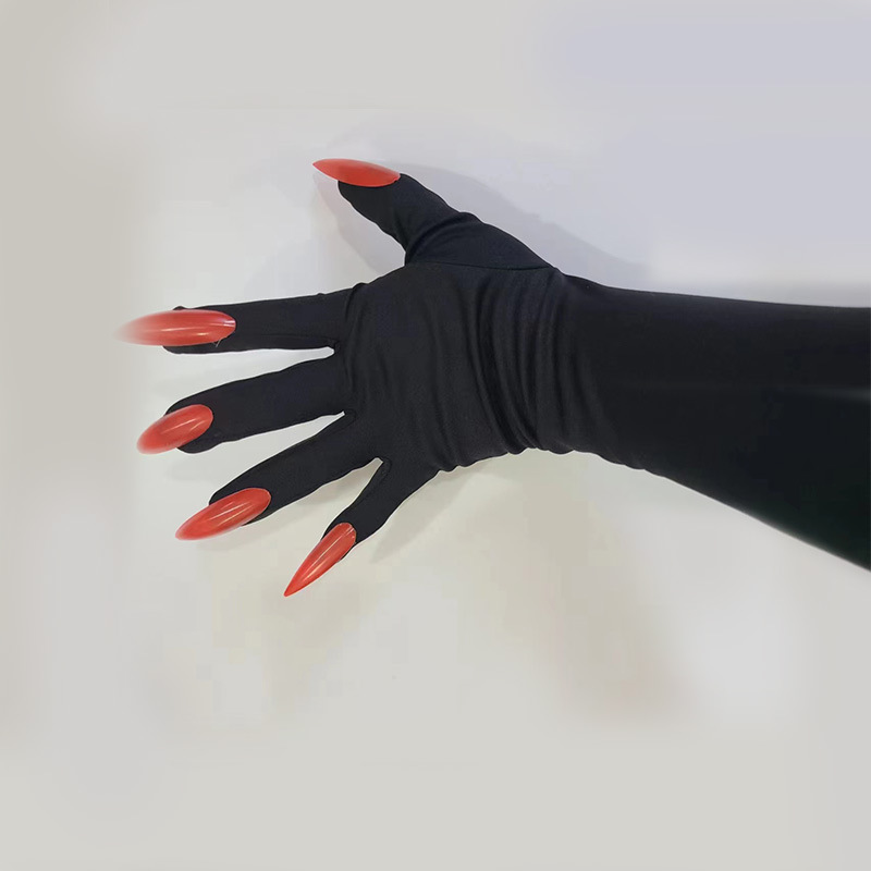Halloween guantes de fantasma de uñas largas hollowen cosplay espectáculo largo espectáculo ropa de props garras X20