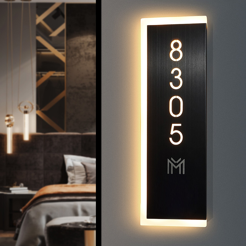 酒店发光门牌民宿酒店发光门牌号棋牌足浴创意宾馆包间亚克垒德株