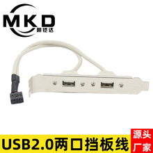 电脑机箱后置USB2.0挡板线主板9孔转双口USB母台式主机延长扩展线