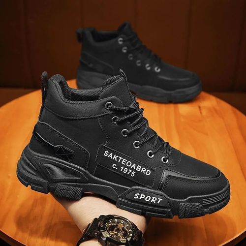 2024 Spring New Anti-slip Labor Insurance Casual Men's Shoes High-top Shoes Breathable Work Shoes Sports Wear-Resistant Martin Boots for Men
