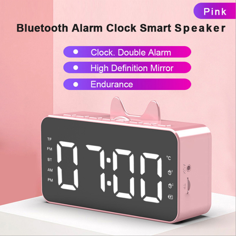 クロスボーダー爆発スマートai bluetoothスピーカー鏡面時計目覚まし時計ミニカードラジオ音響クリエイティブプレゼント|undefined