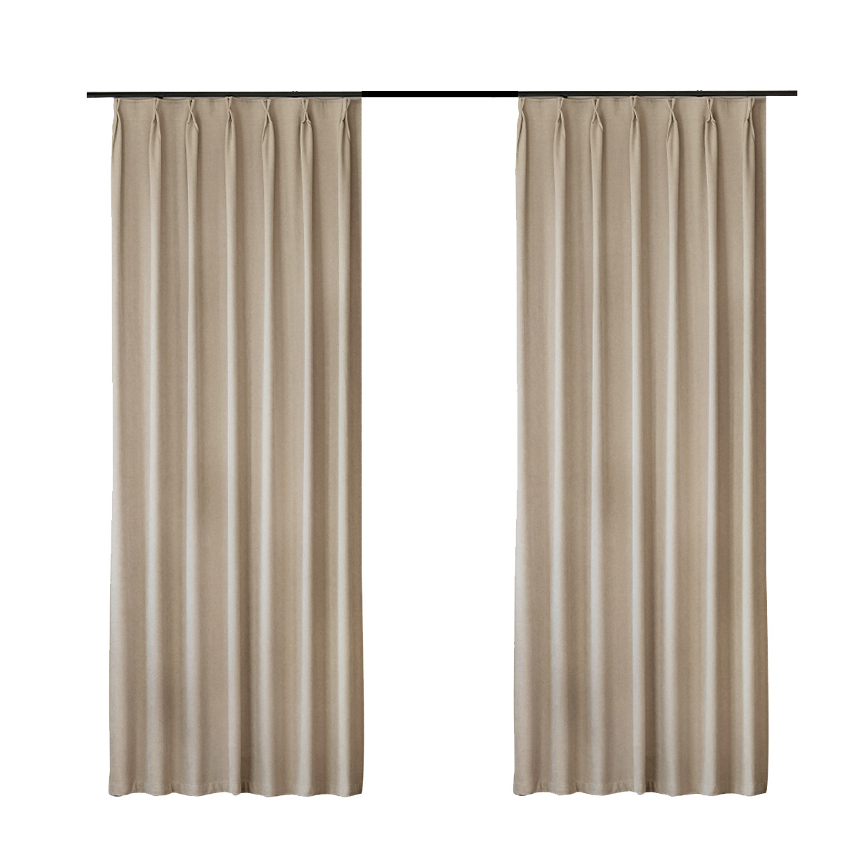 Shaoxing Keqiao cortina de chenilla de doble cara con sombreado completo dormitorio sala de estar estilo crema cortina opacas sin perforaciones producto terminado