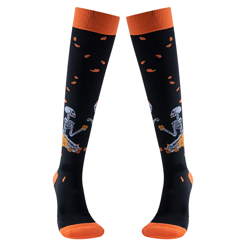 Calcetines de compresión originales Halloween calavera calcetines de compresión calcetines