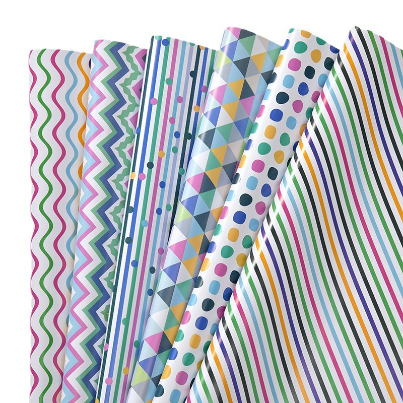 Amazon nueva colorida serie geométrica Día de San Valentín papel de regalo de cumpleaños papel de regalo de vacaciones papel de regalo al por mayor