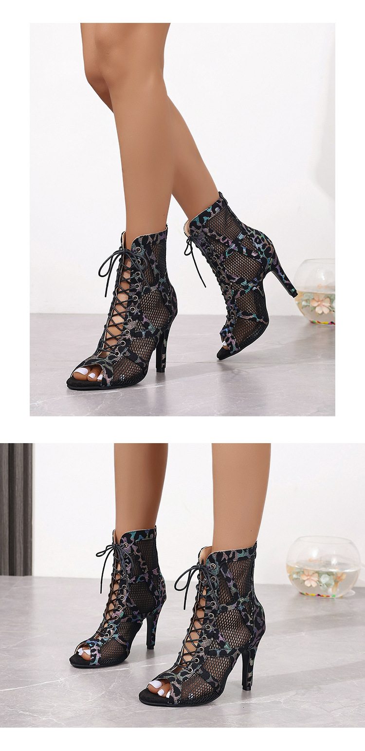 Sandals Summer New Style Mesh Fashion Cross Strap Sexy Stiletto High Heels Large Cool Boots_voghion.com