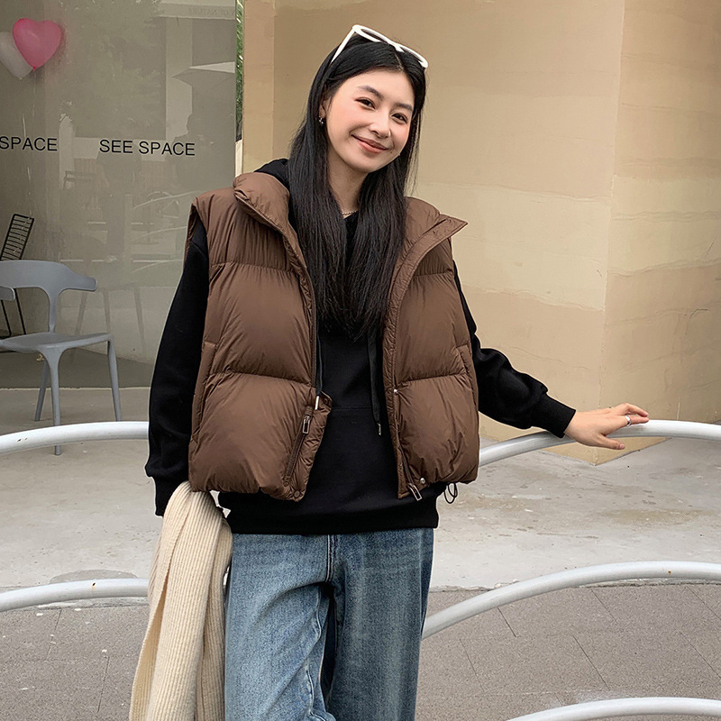 2025冬季新款韩版羽绒服马甲女短款立领加厚泡芙款保暖时尚高级感|undefined
