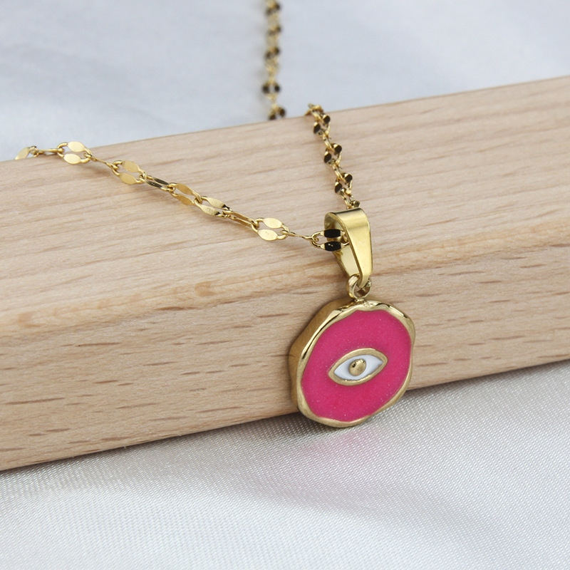 Simple Style Eye Titanium Steel Necklace Plating Stainless Steel Necklaces