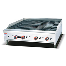 杰冠商用GB-489A台式燃气火山石烧烤炉铸铁不锈钢分区控温液化气