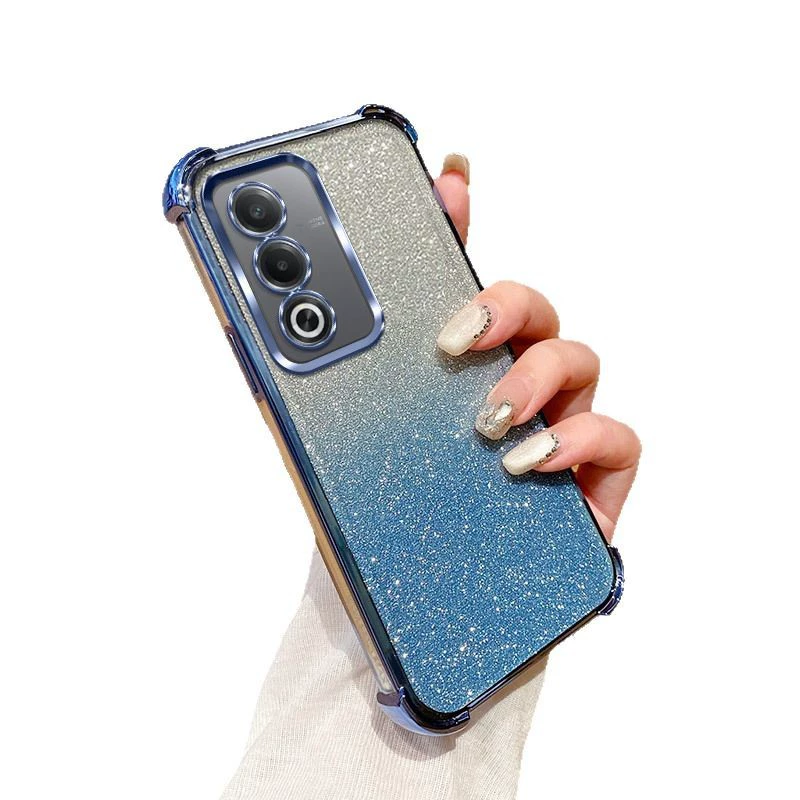 Подходящий чехол для oppoA6Spro четырёхугольный для A93 мобильного телефона с блёстками, электроплатина A3X, мягкий клей, защитная крышка A2pro, A72