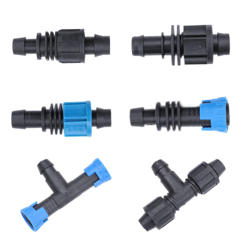 Válvula de derivación simple madre de bloqueo de junta de riego al por mayor 16 cinta de riego por goteo válvula de derivación de plástico accesorios de riego por goteo