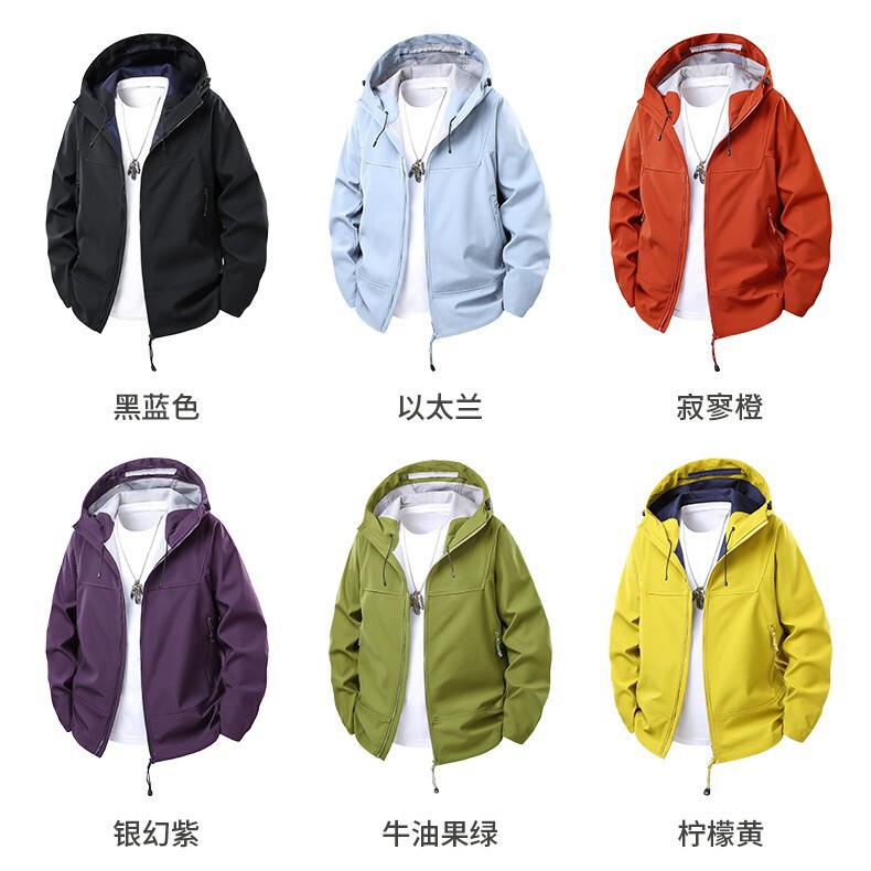 Outdoor Functional Sports Leisure Hooded Men's and Women's Rush Clothes Spring and Autumn Soft Shell Clothes Windproof Couple's Jacket Three-proof Jacket