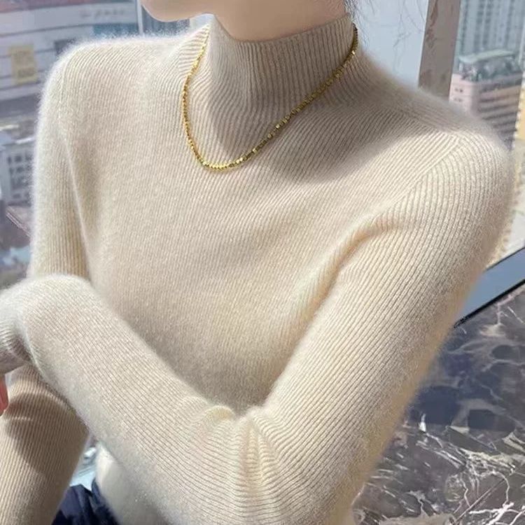 一线成衣羊毛衫无缝半高领修身打底衫长袖秋冬新款针织衫毛衣批发