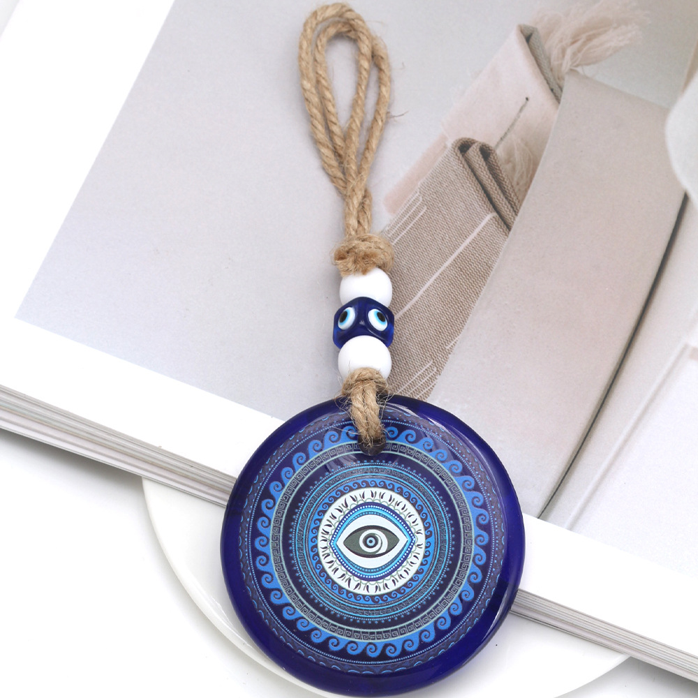 138g Weight Bag Pendant, Keychain Classification 1 Piece Quantity Holiday, Daily Occasion Glass Material Devil's Eye Pattern Unisex Gender Retro, Classic Style Style Retro Classic Style Devil's Eye Glass Unisex Bag Pendant Keychain 16