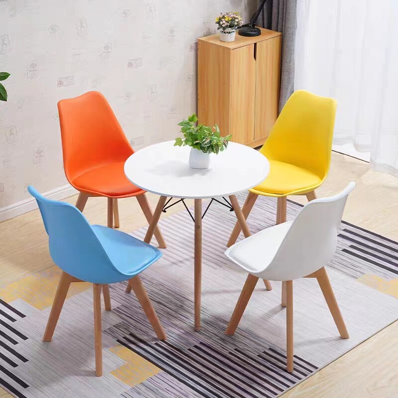 Tulip Chair Nordic Simple Dining Table Chair Leisure Negotiation Plastic Office Back Chair Home Desk Computer Chair