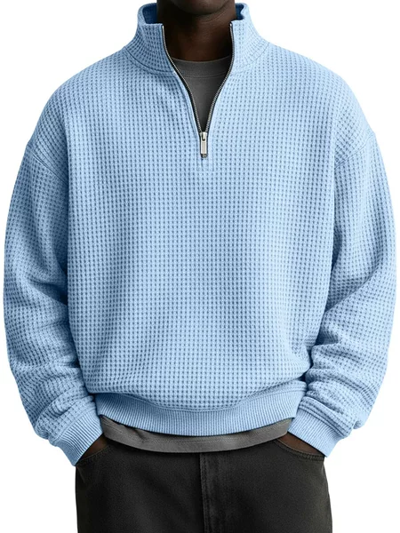 2025 European and American Cross-Border Autumn and Winter Independent Station Amazon Men's Sweatshirt Casual Versatile Zipper Loose Sweatshirt for Men