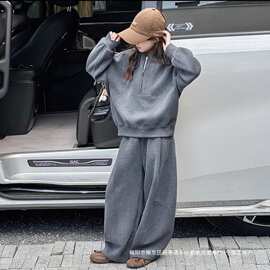 童装女童春秋装休闲套装新款中大童春秋套头洋气宽松卫衣两件套潮