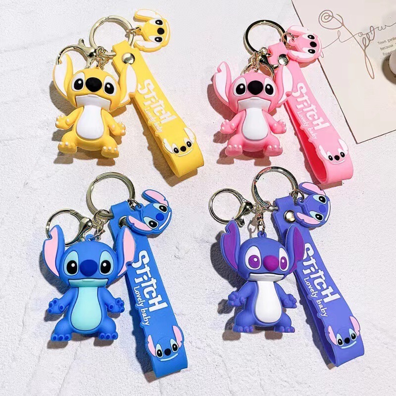 Creative cartoon Stitch keychain cute bag schoolbag pendant couple small gift car key chain wholesale