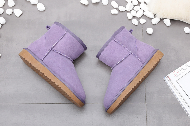 Women's short boots Flat cotton boots with lint all go with student cotton shoes_voghion.com
