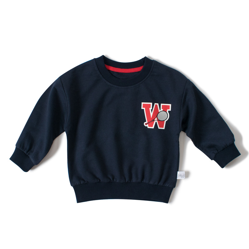 2025 otoño ropa para niños coreanos suéteres para niños letras estilo occidental jersey de algodón puro para hombres tops de moda para niños de moda