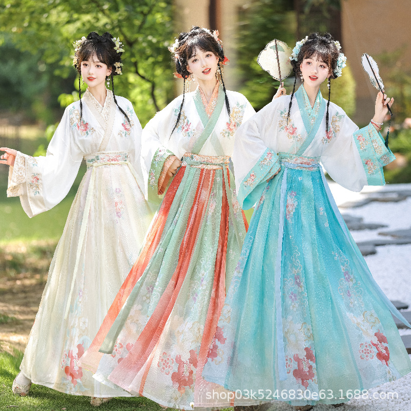 The icing on the cake embroidered adult Jin-made Hanfu women's super fairy waist-length skirt Chinese style daily suit spring and autumn new arrival