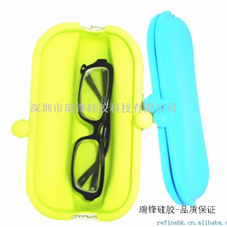 跨境硅胶儿童眼镜包糖果色收纳盒女士手机收纳包不带拉链硅胶