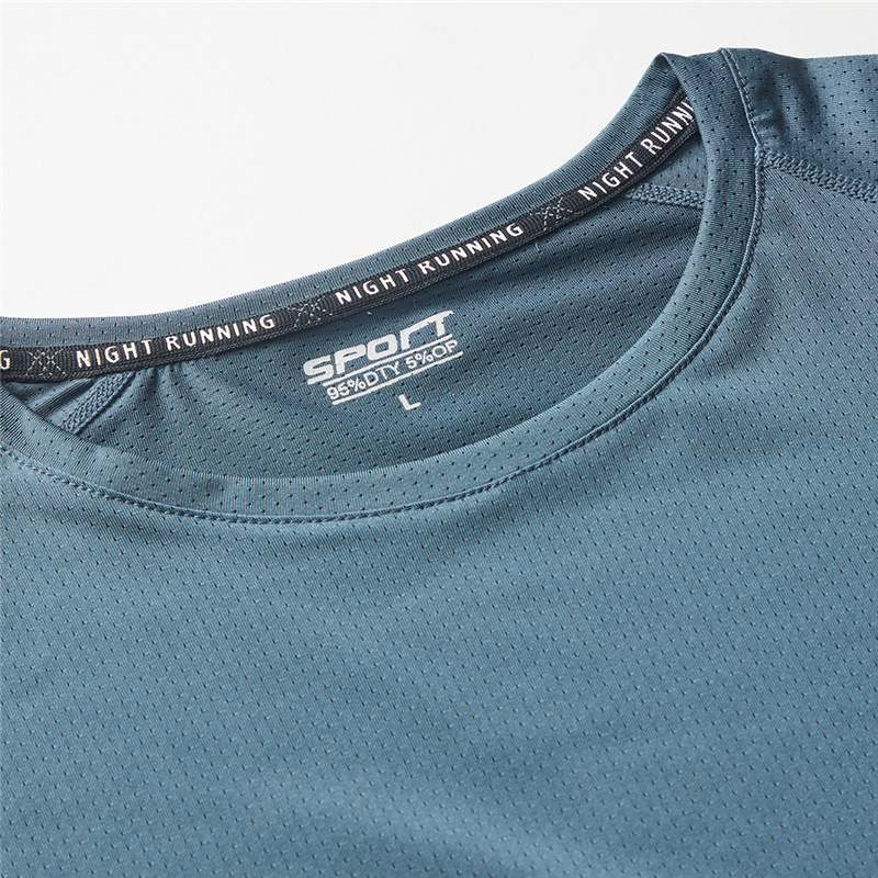 Transfronterizo Amazon verano de secado rápido camiseta de mangas cortas camiseta deportiva de hombre al aire libre gran elástica ropa de secado rápido de mangas cortas