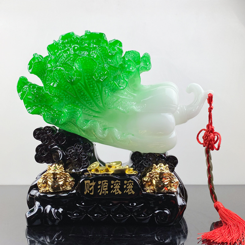 2022 new resin Chinese cabbage ornaments financial resources rolling jade-like cabbage creative Chinese business gifts wholesale