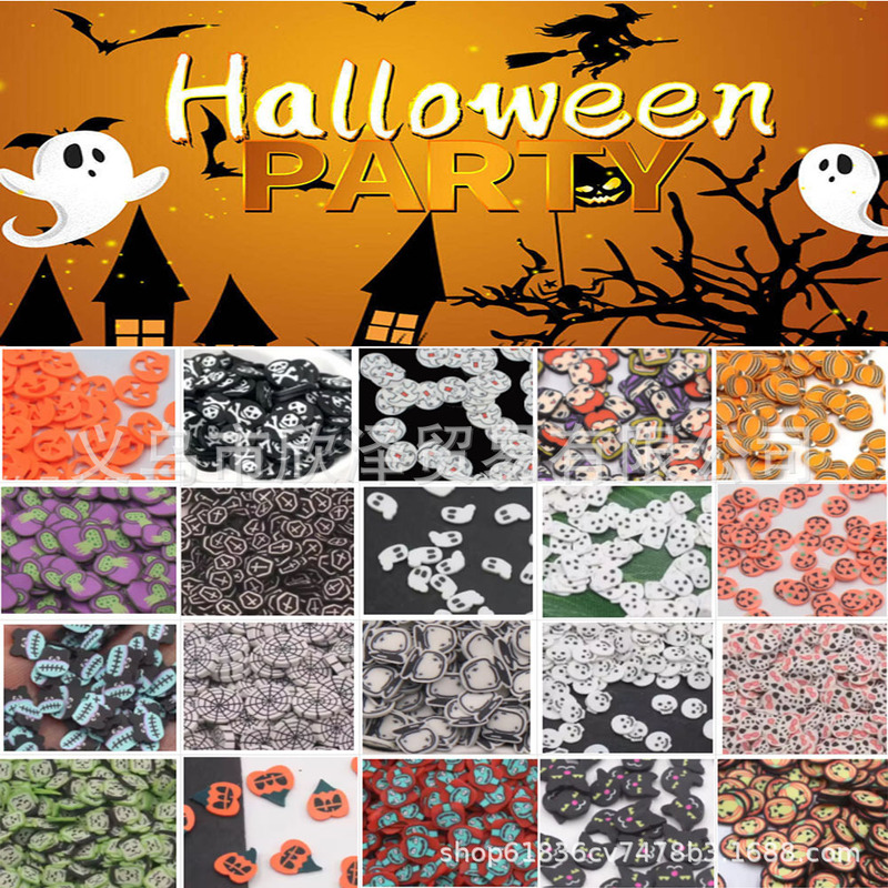 Simulated Halloween Poison Jar Ghost Spider Web Black Cat Devil's Eye Bat Various Soft Clay Pieces DIY Materials Simulated Halloween Poison Jar Ghost Spider Web Black Cat Devil's Eye Bat Various Soft Clay Pieces DIY Materials