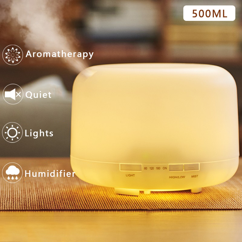 Muji humidificador 500ml escritorio dormitorio colorido lámpara de aromaterapia tiempo gran capacidad ultrasónica máquina