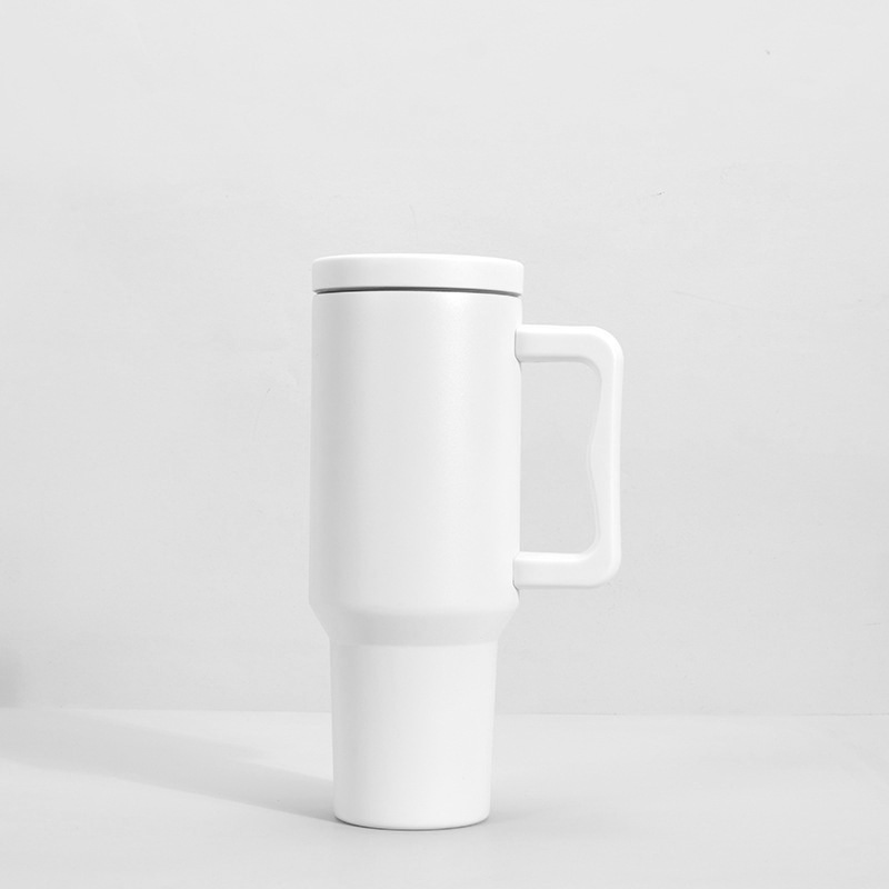 Transfronterizo de paja de acero inoxidable taza de vacío gigante gran capacidad 40oz taza de helado taza de coche con mango