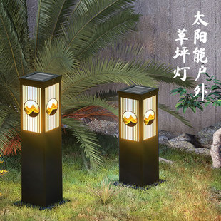 Outdoor Lawn Lamp Solar Dual-Purpose Chinese Courtyard Lamp Villa Corridor Lighting Garden Atmosphere Low Voltage Floor Lamp