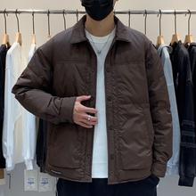 冬季新款轻薄时尚羽绒服男士2025翻领鸭绒短款保暖外套潮流咖啡色