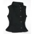 Black button vest