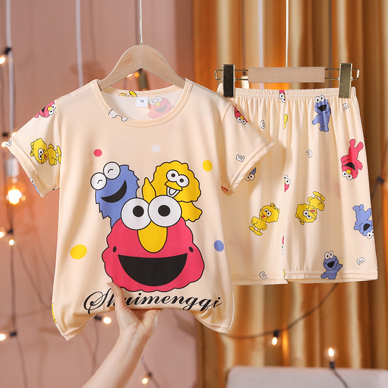 MQ set pendek Sesame Street / Tinggi rekomendasi 8 yard 95-110cm