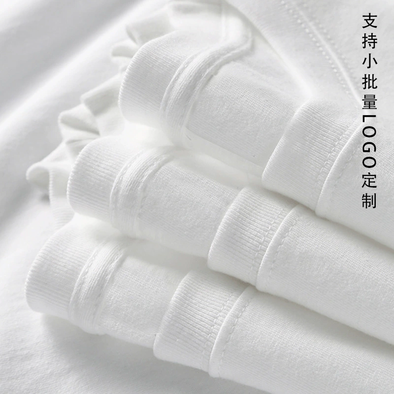 2025 летняя пуловерна 220g футболка с короткими рукавами из хлопка с короткими рукавами с круглым вырезом для мужчин и женщин