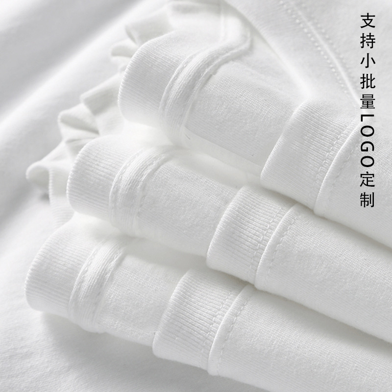 2026 Summer 220g Pullover Round Neck Pure Cotton Short-Sleeved T-Shirt for Men and Women, Loose Casual Thick Versatile Top