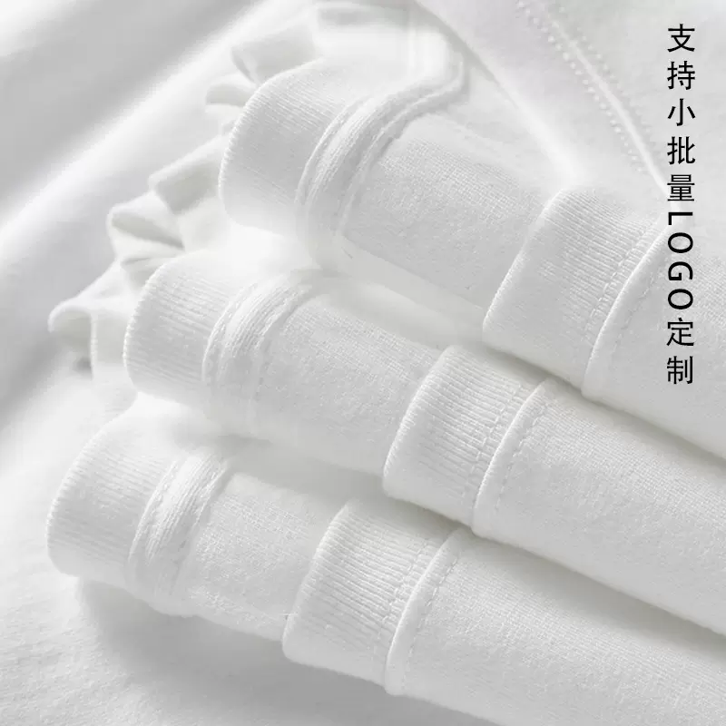 2025夏季220g套头圆领纯棉短袖T恤男女同款宽松休闲厚实百搭上衣