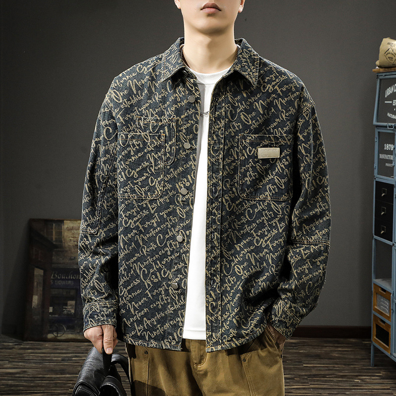 Denim Jacket for Men, Autumn and Winter 2026 New Style, American Retro Shirt, High-End, Cool and Stylish Long-Sleeve Shirt Jacket