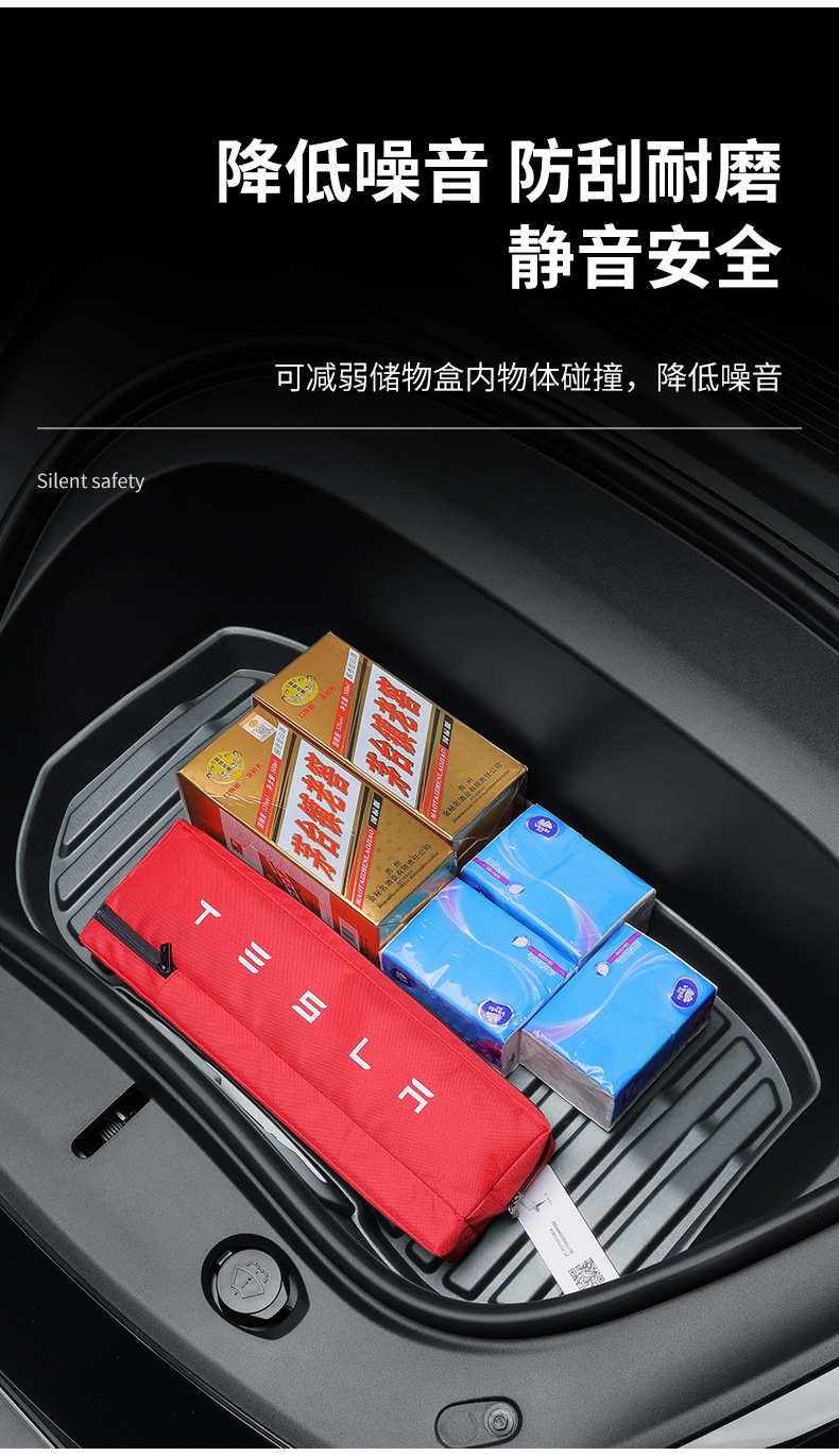 Suitable for Tesla's New Version of Model Y/New Model 3, Tpe Full-Coverage Front and Rear Trunk Storage Mats