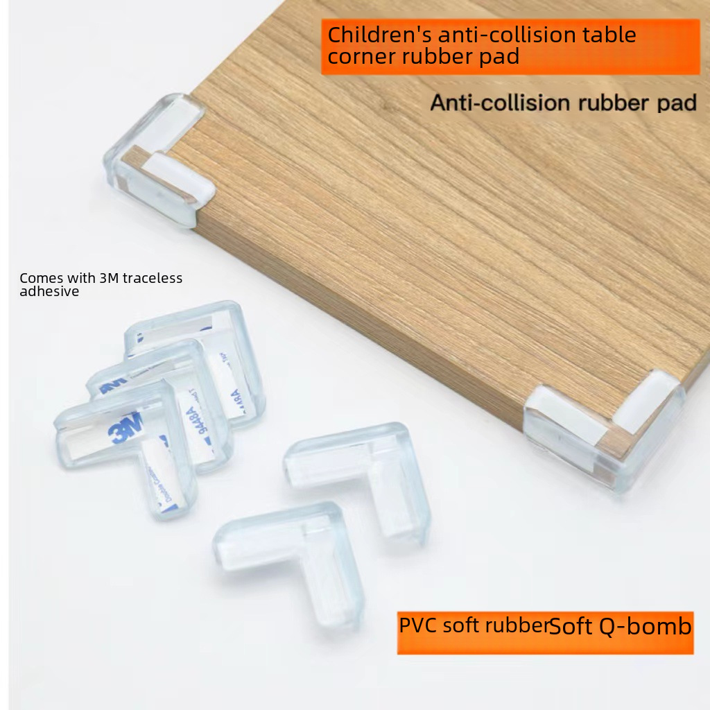 Children's Anti-Collision Corner Table Corner Anti-Collision Strip Protective Corner Table Glass Coffee Table Baby Silicone Soft Rubber 