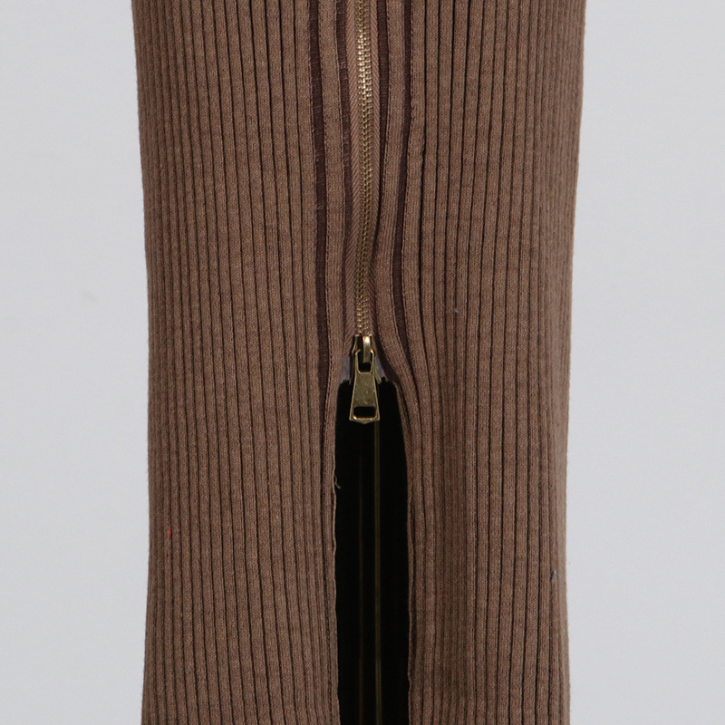 Long Dress Autumn Pocket Belt Design Waist Tight Slimming Knitted Dress Women