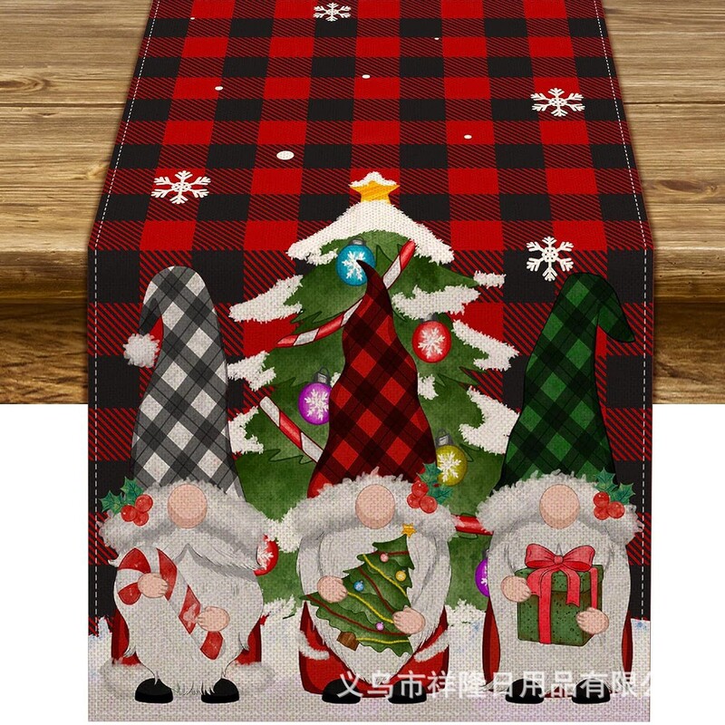 クロスボーダー爆発クリスマステーブル旗キッチンパーティーテーブルクリスマスツリー花輪雪だるま鈴サンタクローステーブル旗|undefined