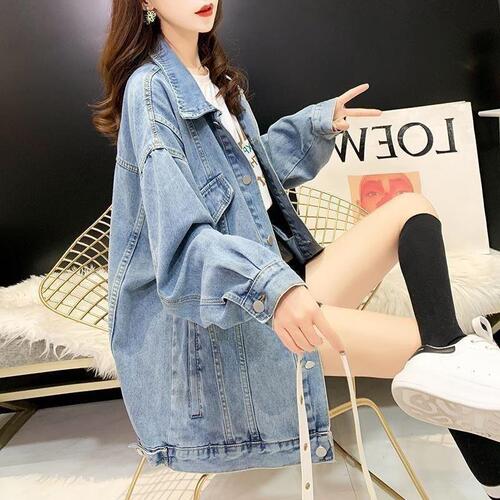 Denim coat, women's spring and autumn new style, Korean style, loose, personalized, all-matching casual, large-size, outerwear jeans