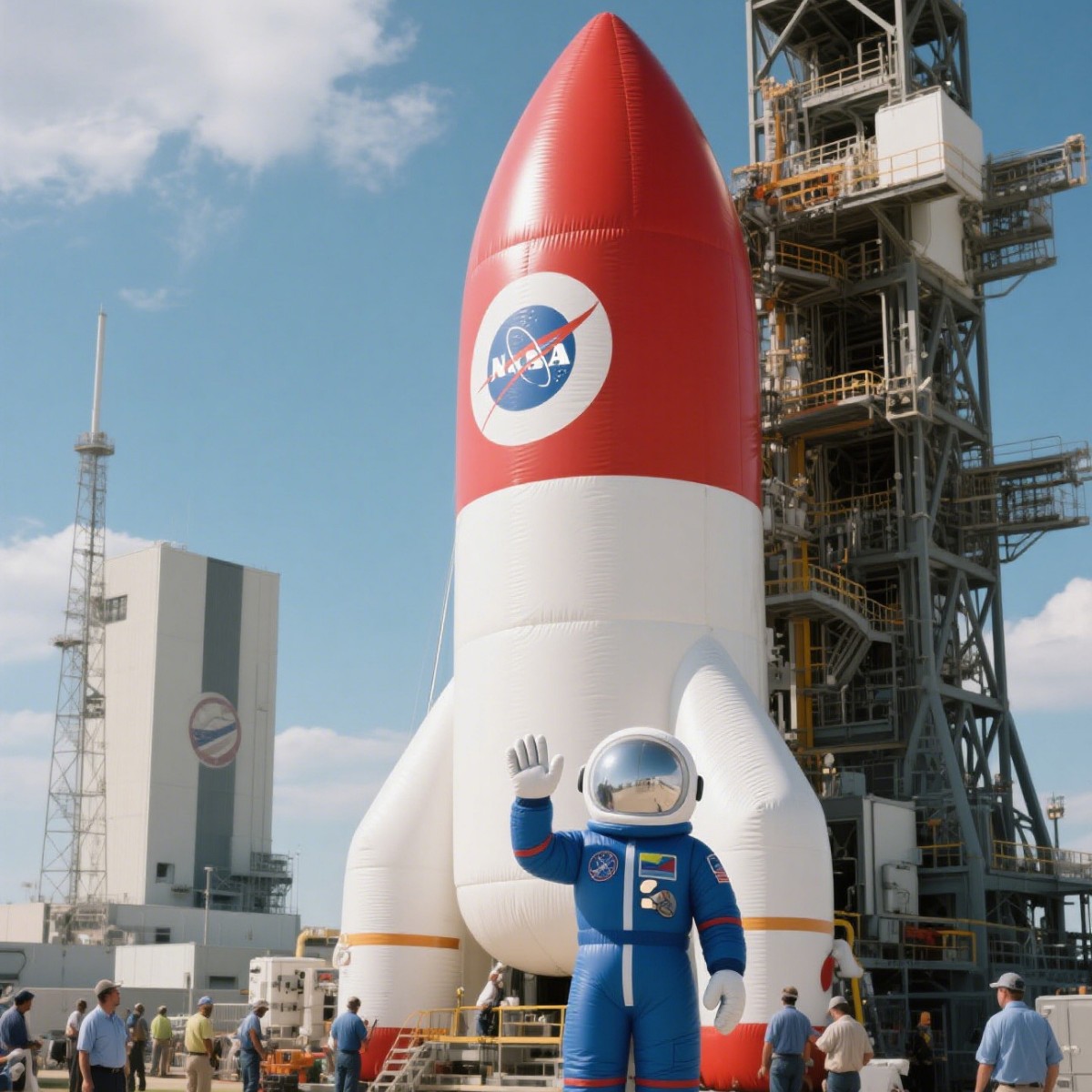 充气宇航员气模星球登月航天火箭飞机太空人月球悬挂发光九大行星