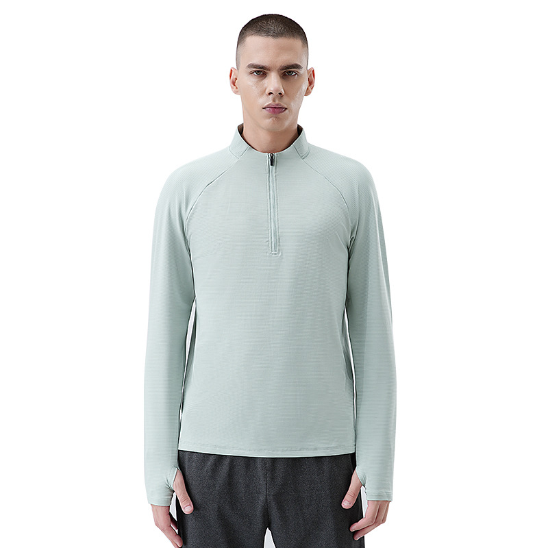 Nuevo otoño y invierno medio cremallera rápida secado de manga larga ropa de secado rápido hombre camiseta deportiva de ejercicio de bicicleta ropa de carrera