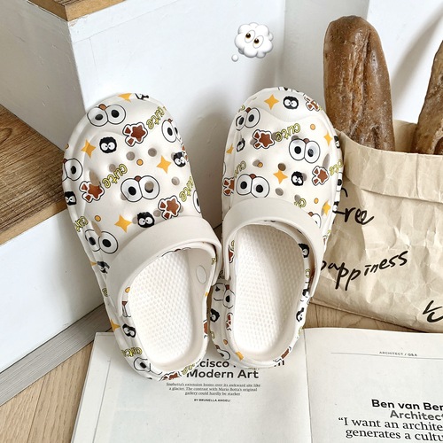 2025 Model Slimey Slipper for Women - Summer Outdoor Wear, Cute Indoor Home Slippers with Non-Slip Sole, Thick Heel Hole-to-Hole Shoes for Summer