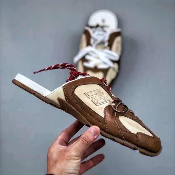 New Miu Shoes Collaboration with German Training Shoes, Women's Vintage Half-Slip Closed-Toe Slippers, Couple's 530 Color-Block Lace-Up Sneakers, Ultra-Soft